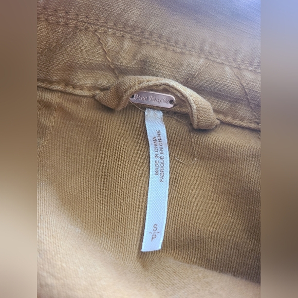 Free People Brown Utility Jacket with Button Details Sz.S/P - Picture 5 of 10